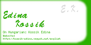 edina kossik business card